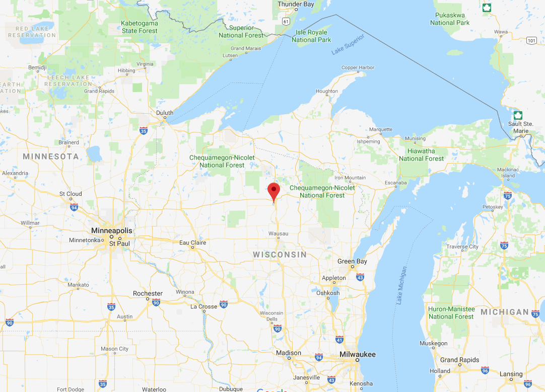 Location of Tomahawk WI on map